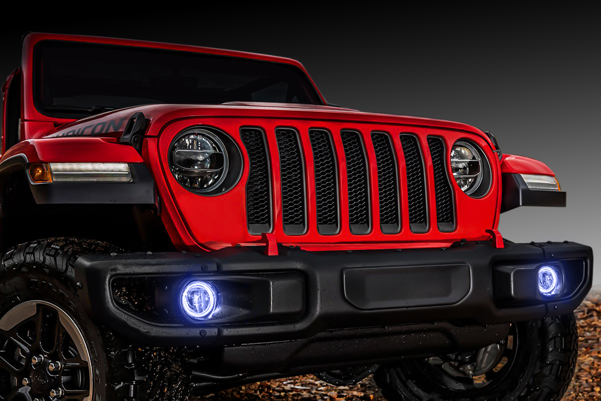 1215-001 - Jeep Wrangler JL/Gladiator JT LED Surface Mount Fog Light Halo Kit